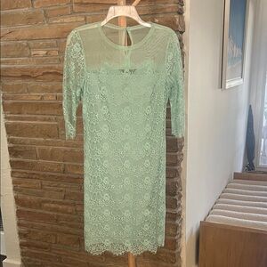 Mint Lace Sheath Dress - Women
